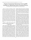 Research paper thumbnail of Organic Contaminant Destruction from Landfill Leachate by Optimizing Fenton Treatment Process