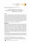 Research paper thumbnail of Customer Relationship Management: A Review and Classification