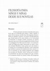 Research paper thumbnail of Filosofía para niños y niñas desde sus novelas