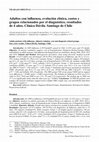 Research paper thumbnail of Adultos con influenza, evolución clínica, costos y grupos relacionados por el diagnóstico, resultados de 4 años. Clínica Dávila. Santiago de Chile