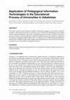 Research paper thumbnail of Application of Pedagogical Information Technologies in the Educational Process of Universities in Uzbekistan