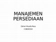 Research paper thumbnail of MANAJEMEN PERSEDIAAN