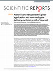 Research paper thumbnail of Nanosecond range electric pulse application as a non-viral gene delivery method: proof of concept