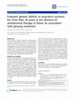 Research paper thumbnail of Frequent genetic defects in long-term survivors for more than 26 years in the absence of antiretroviral therapy in Korea: its association with ginseng treatment