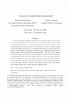 Research paper thumbnail of A model of equilibrium institutions