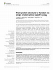 Research paper thumbnail of From protein structure to function via single crystal optical spectroscopy