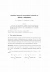 Research paper thumbnail of Further integral inequalities related to Hardy's inequality