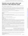 Research paper thumbnail of Intensive care unit safety culture and outcomes: a US multicenter study