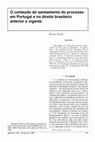 Research paper thumbnail of O conteúdo do saneamento do processo em Portugal e no direito brasileiro anterior e vigente (1997)