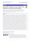 Research paper thumbnail of Novel CAR T therapy is a ray of hope in the treatment of seriously ill AML patients