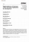 Research paper thumbnail of Digital platforms: A literature review and policy implications for development