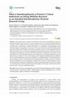 Research paper thumbnail of What is Interdisciplinarity in Practice? Critical Reflections on Doing Mobility Research in an Intended Interdisciplinary Doctoral Research Group