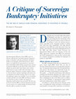 Research paper thumbnail of A critique of sovereign bankruptcy initiatives