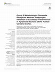 Research paper thumbnail of Group II Metabotropic Glutamate Receptors Mediate Presynaptic Inhibition of Excitatory Transmission in Pyramidal Neurons of the Human Cerebral Cortex