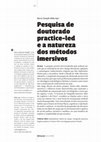 Research paper thumbnail of Pesquisa de doutorado practice-led e a natureza dos métodos imersivos