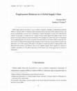 Research paper thumbnail of Employment Relations in a Global Supply Chain