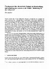 Research paper thumbnail of Überlegungen über theoretische Zugänge zur Beschreibung und Erklärung des Lernens in der Schule – Bedeutung für die Lehrpraxis