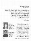 Research paper thumbnail of Portfolios als Instrument zur Sicherung von Qualitätsstandards - Ihr Einsatz in der amerikanischen Lehrer/innen-Ausbildung