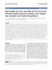 Research paper thumbnail of High-quality de novo assembly of the Eucommia ulmoides haploid genome provides new insights into evolution and rubber biosynthesis