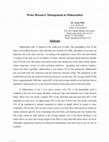 Research paper thumbnail of Water Resource Management in Maharashtra -USA