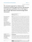 Research paper thumbnail of An innovative approach to induce cross-protective immunity against porcine reproductive and respiratory syndrome virus in the lungs of pigs through adjuvanted nanotechnology-based vaccination