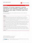 Research paper thumbnail of Evaluation of immune responses to porcine reproductive and respiratory syndrome virus in pigs during early stage of infection under farm conditions