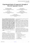 Research paper thumbnail of Experimental Study of Compressive Strength of Recycled Aggregate Concrete