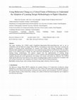 Research paper thumbnail of Using Behaviour Change as a Critical Frame of Reference to Understand the Adoption of Learning Design Methodologies in Higher Education