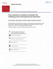 Research paper thumbnail of From teachers to students creativity? the mediating role of entrepreneurial education