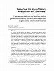 Research paper thumbnail of Exploring the Use of Genre Analysis for EFL Speakers