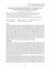 Research paper thumbnail of Strategies for Enhancing the Productivity of Secondary School Teachers in South West Region of Cameroon