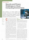 Research paper thumbnail of Security and privacy challenges in cloud computing environments