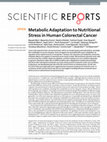 Research paper thumbnail of Metabolic Adaptation to Nutritional Stress in Human Colorectal Cancer