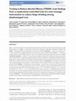 Research paper thumbnail of Texting to Reduce Alcohol Misuse (TRAM): main findings from a randomized controlled trial of a text message intervention to reduce binge drinking among disadvantaged men