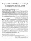 Research paper thumbnail of Study of the effects of ECh power and pulse length on preionization in the KSTAR Tokamak