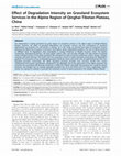 Research paper thumbnail of Effect of degradation intensity on grassland ecosystem services in the alpine region of Qinghai-Tibetan Plateau, China