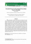 Research paper thumbnail of Essential Factors for Developing Private Bank Trust in Myanmar