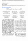 Research paper thumbnail of HPC as a service: A naive Model