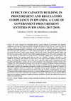 Research paper thumbnail of EFFECT OF CAPACITY BUILDING IN PROCUREMENT AND REGULATORY COMPLIANCE IN RWANDA: A CASE OF GOVERNMENT PROCUREMENT ENTITIES IN RWANDA (2017-2019)