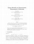 Research paper thumbnail of Linear bounds on characteristic polynomials of matroids