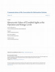 Research paper thumbnail of Idiosyncratic values of IT-enabled agility at operation and strategic levels