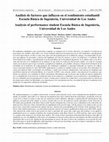 Research paper thumbnail of Análisis de factores que influyen en el rendimiento estudiantil Escuela Básica de Ingeniería, Universidad de Los Andes