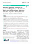 Research paper thumbnail of Improving oral health in migrant and underserved populations: evaluation of an interactive, community-based oral health education program in Washington state