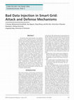 Research paper thumbnail of Bad data injection in smart grid: attack and defense mechanisms