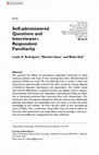 Research paper thumbnail of Self-administered Questions and Interviewer-Respondent Familiarity