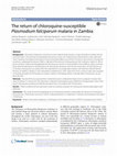 Research paper thumbnail of The return of chloroquine-susceptible Plasmodium falciparum malaria in Zambia