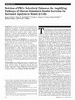 Research paper thumbnail of Deletion of PKCε Selectively Enhances the Amplifying Pathways of Glucose-Stimulated Insulin Secretion via Increased Lipolysis In Mouse β-Cells