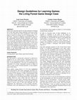 Research paper thumbnail of Design Guidelines for Learning Games: the Living Forest Game Design Case