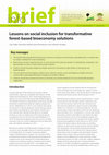 Research paper thumbnail of Sarmiento Barletti JP, Monterroso I and Atmadja S. 2021. 'Lessons on social inclusion for transformative forest-based bioeconomy solutions', CIFOR Infobrief 347