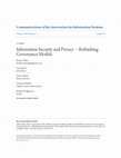 Research paper thumbnail of Information Security and Privacy—Rethinking Governance Models